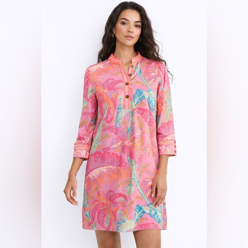 Gretchen Scott Designs Tropical Print Tunic Dress